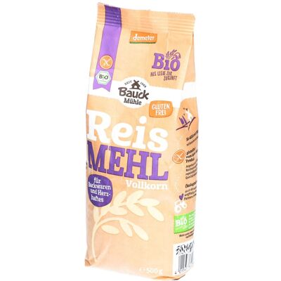 Bauckhof demeter Reismehl Vollkorn, glutenfrei Pulver 500 g 500 g Pulver Bauckhof demeter Reismehl Vollkorn, glutenfrei Pulver 500 g 500 g Pulver