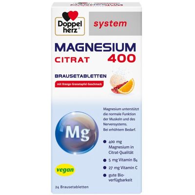 Queisser Pharma GmbH & Co. KG Doppelherz Magnesium 400 Citrat system Brausetabl. 24 St Queisser Pharma GmbH & Co. KG Doppelherz Magnesium 400 Citrat system Brausetabl. 24 St