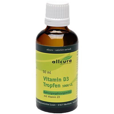 allcura Vitamin D3 Tropfen 1000 i.E. - Nahrungsergänzungsmittel allcura Vitamin D3 Tropfen 1000 i.E. - Nahrungsergänzungsmittel