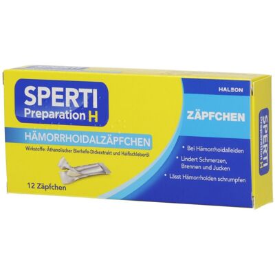 Sperti® Preparation H Hämorrhoidalzäpfchen Suppositorien 12 St 12 St Suppositorien Sperti® Preparation H Hämorrhoidalzäpfchen Suppositorien 12 St 12 St Suppositorien
