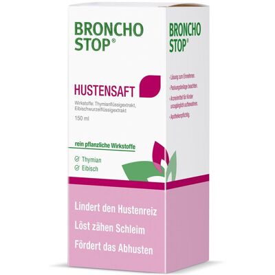 Bronchostop® Hustensaft - Jetzt 10% sparen mit dem Code bronchostop10* 150 ml 150 ml Hustensaft Bronchostop® Hustensaft - Jetzt 10% sparen mit dem Code bronchostop10* 150 ml 150 ml Hustensaft