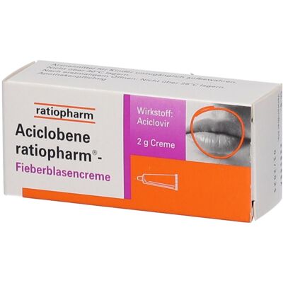 Aciclobene ratiopharm® Fieberblasencreme Creme 2 g 2 g Creme Aciclobene ratiopharm® Fieberblasencreme Creme 2 g 2 g Creme