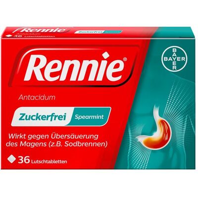 Rennie® Spearmint Lutschtabletten bei Sodbrennen und saurem Aufstoßen 36 St 36 St Lutschtabletten Rennie® Spearmint Lutschtabletten bei Sodbrennen und saurem Aufstoßen 36 St 36 St Lutschtabletten