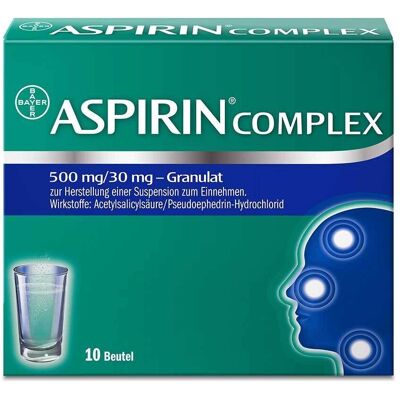 Aspirin® Complex Granulat bei Erkältung mit Schnupfen und Fieber Beutel 10 St 10 St Beutel Aspirin® Complex Granulat bei Erkältung mit Schnupfen und Fieber Beutel 10 St 10 St Beutel