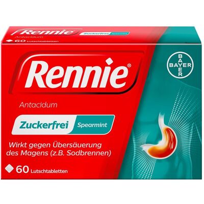 Rennie® Spearmint Lutschtabletten bei Sodbrennen und saurem Aufstoßen 60 St 60 St Lutschtabletten Rennie® Spearmint Lutschtabletten bei Sodbrennen und saurem Aufstoßen 60 St 60 St Lutschtabletten