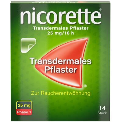 nicorette® transdermales Pflaster 25mg/16h transdermal 14 St 14 St Pflaster transdermal nicorette® transdermales Pflaster 25mg/16h transdermal 14 St 14 St Pflaster transdermal