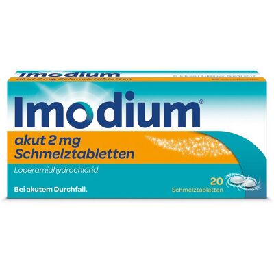 Imodium® akut 2 mg Schmelztabletten 20 St 20 St Schmelztabletten Imodium® akut 2 mg Schmelztabletten 20 St 20 St Schmelztabletten