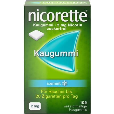 nicorette® Kaugummi icemint mit 2 mg Nikotin 105 St 105 St Kaugummi nicorette® Kaugummi icemint mit 2 mg Nikotin 105 St 105 St Kaugummi