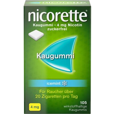 nicorette® Kaugummi icemint 4mg 105 St 105 St Kaugummi nicorette® Kaugummi icemint 4mg 105 St 105 St Kaugummi