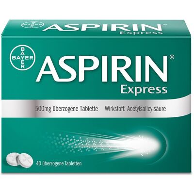 Aspirin® Express überzogene Tabletten bei Kopf-, Nacken- und Muskelschmerzen Überzogene 40 St 40 St Überzogene Tabletten Aspirin® Express überzogene Tabletten bei Kopf-, Nacken- und Muskelschmerzen Überzogene 40 St 40 St Überzogene Tabletten