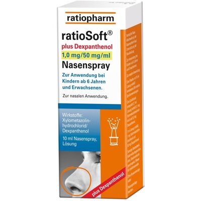ratiopharm ratioSoft® plus Dexpanthenol 1 mg / 50 mg/ml Nasenspray 10 ml 10 ml Nasenspray ratiopharm ratioSoft® plus Dexpanthenol 1 mg / 50 mg/ml Nasenspray 10 ml 10 ml Nasenspray