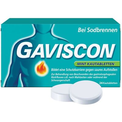 Gaviscon® Mint Kautabletten bei Sodbrennen 24 St 24 St Kautabletten Gaviscon® Mint Kautabletten bei Sodbrennen 24 St 24 St Kautabletten