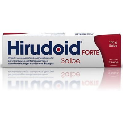 Hirudoid® Forte Salbe bei Venenentzündungen und Blutergüssen 100 g 100 g Salbe Hirudoid® Forte Salbe bei Venenentzündungen und Blutergüssen 100 g 100 g Salbe