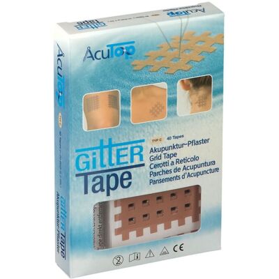 AcuTop Gitter Tape Akupunktur-Pflaster 4,5 cm x 6 Pflaster 20x2 St beige 20x2 St Pflaster AcuTop Gitter Tape Akupunktur-Pflaster 4,5 cm x 6 Pflaster 20x2 St beige 20x2 St Pflaster