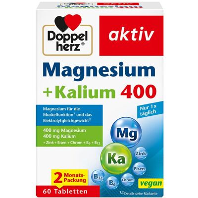 Doppelherz® aktiv Magnesium +Kalium 400 Tabletten 60 St 60 St Tabletten Doppelherz® aktiv Magnesium +Kalium 400 Tabletten 60 St 60 St Tabletten