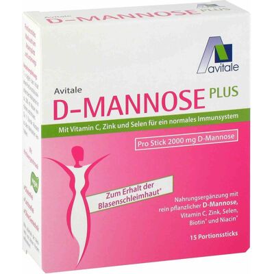 Avitale D-Mannose Plus 2000 mg Stick+Niacin zur Erhaltung normaler Schleimhäute Pulver 15x2,47 g 15x2,47 g Pulver Avitale D-Mannose Plus 2000 mg Stick+Niacin zur Erhaltung normaler Schleimhäute Pulver 15x2,47 g 15x2,47 g Pulver