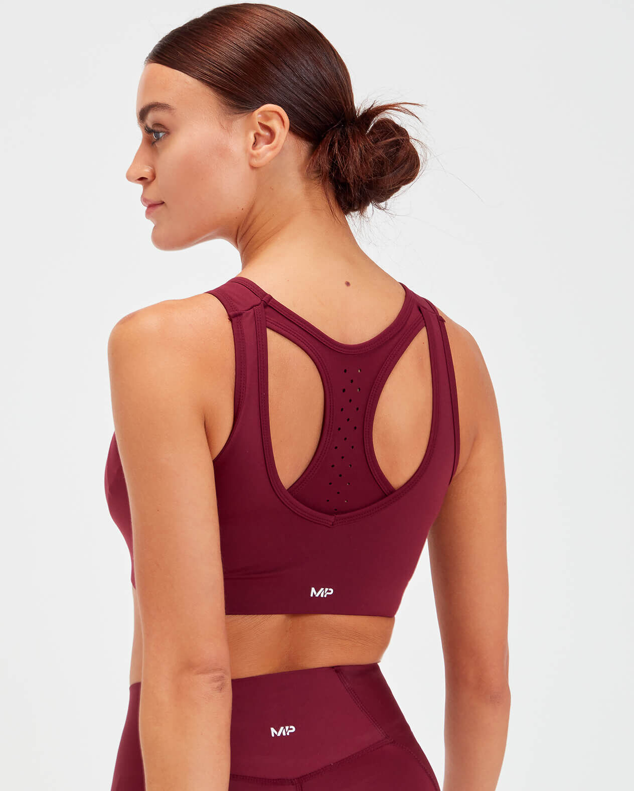 MP Women's Sculpt Laser Cut Sports Bra - Port - L