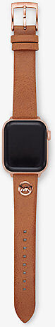 Michael Kors MK Leather Strap For Apple Watch® - Luggage Brown