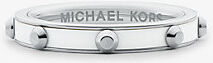 Michael Kors MK Studded Stainless Steel and Acetate Ring - Silver