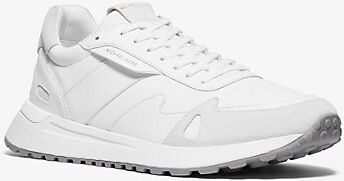 Michael Kors Mens MK Miles Nylon and Leather Trainer - Optic White