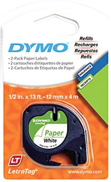 Dymo Lt Paper 12Mm X 4M White 2Pk