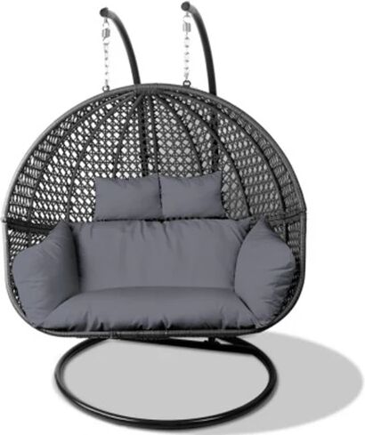 Gardeon Outdoor Double Hanging Swing Chair - Black