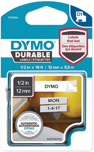 Dymo D1 Durable Black On White