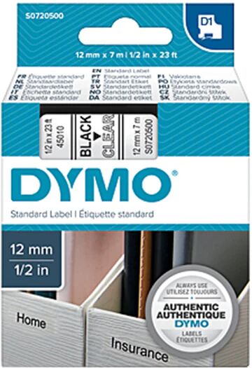 Dymo D1 Blk On Clr 12 Mm x 7 M Tape