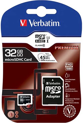 Verbatim 32GB MicroSD SDHC SDXC Class10 UHS-I Memory Card