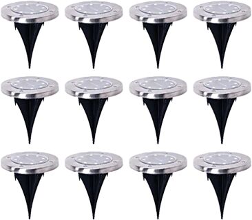 Randy & Travis 12Pcs Solar Powered Led Buried Inground Recessed Light Garden Path