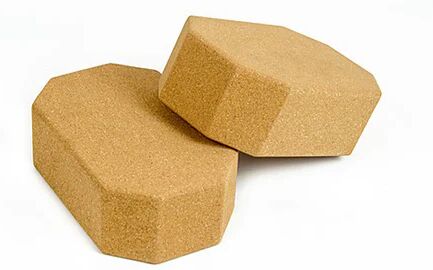 Unbranded 2 Pcs Natural Cork Octagon Yoga Blocks Brick Exercise Set