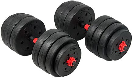 Randy & Travis 40Kg Adjustable Rubber Dumbbell Set Home Gym Exercise Weights