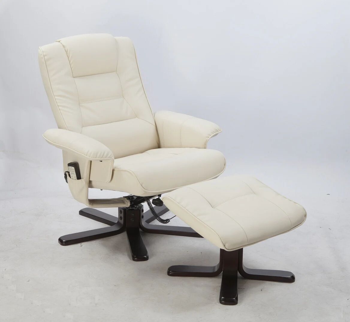 Unbranded Massage Recliner with Footrest - Cream