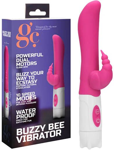 GC. Buzzy Bee - Pink 20 cm Vibrator with Clit Stimulator