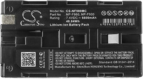 Cameron Sino Nf980Mc Battery Replacement For Sony Camera