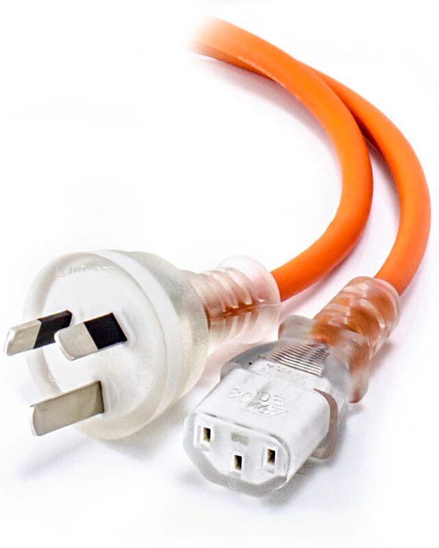 ALOGIC 3m Medical Power Cable Aus 3 Pin Mains Plug (Male) to IEC C13 (Female) -Orange