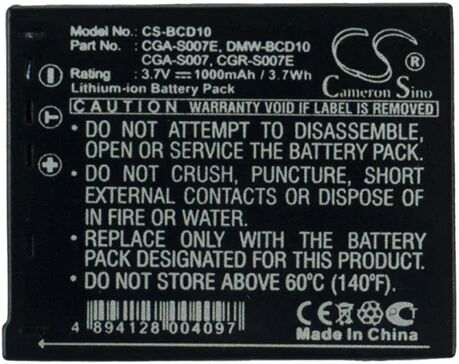 Cameron Sino Bcd10 Battery Replacement For Panasonic Camera