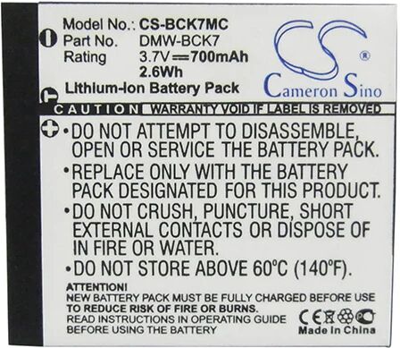 Cameron Sino Bck7Mc Battery Replacement For Panasonic Camera