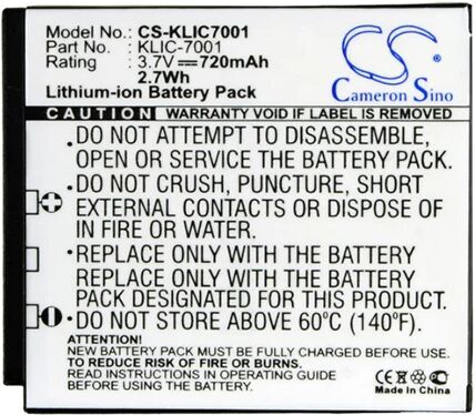 Cameron Sino Klic7001 Battery Replacement For Kodak Camera