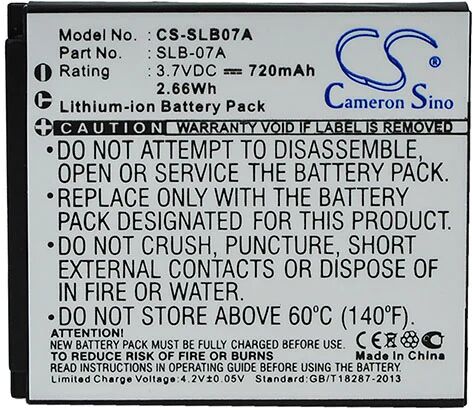 Cameron Sino Slb07A Battery Replacement For Samsung Camera