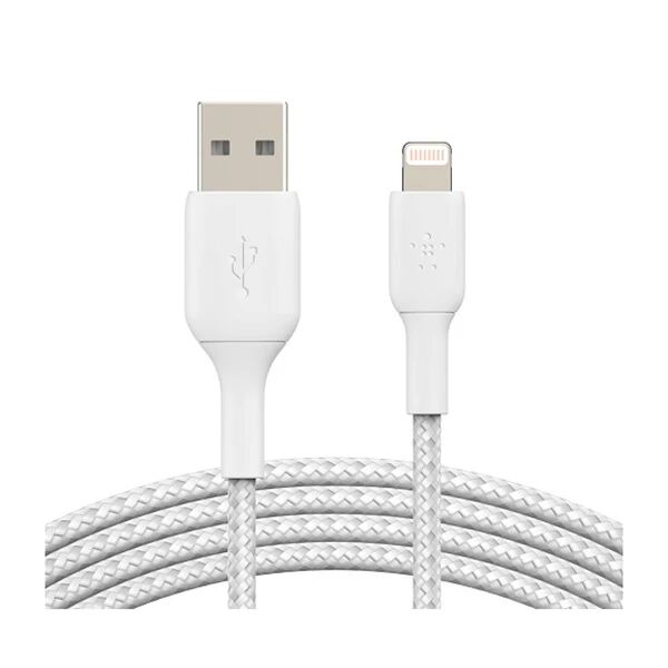 Belkin Braided Lightning To Usb A Cable White Mfi Certified