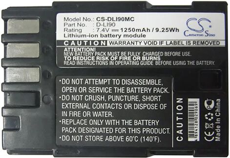 Cameron Sino Dli90Mc Battery Replacement For Pentax Camera