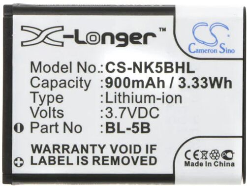 Cameron Sino Nk5Bhl Battery Replacement For Praktica Camera