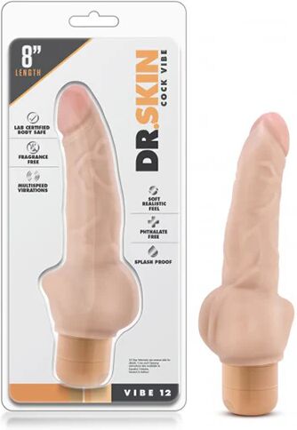 Dr Skin Cock Vibe 12 8 Inch Vibrating Cock Beige