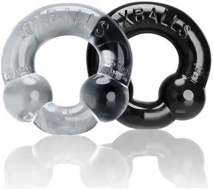 OxBalls 2 Pack Ultraballs Cockring Black And Clear