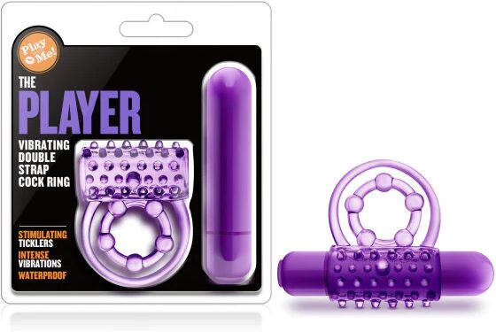 Play With Me - The Player - Purple Vibrating Cock & Ball Rings