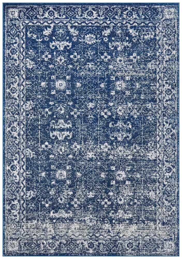 Unbranded Evoke Oasis Navy Transitional Rug