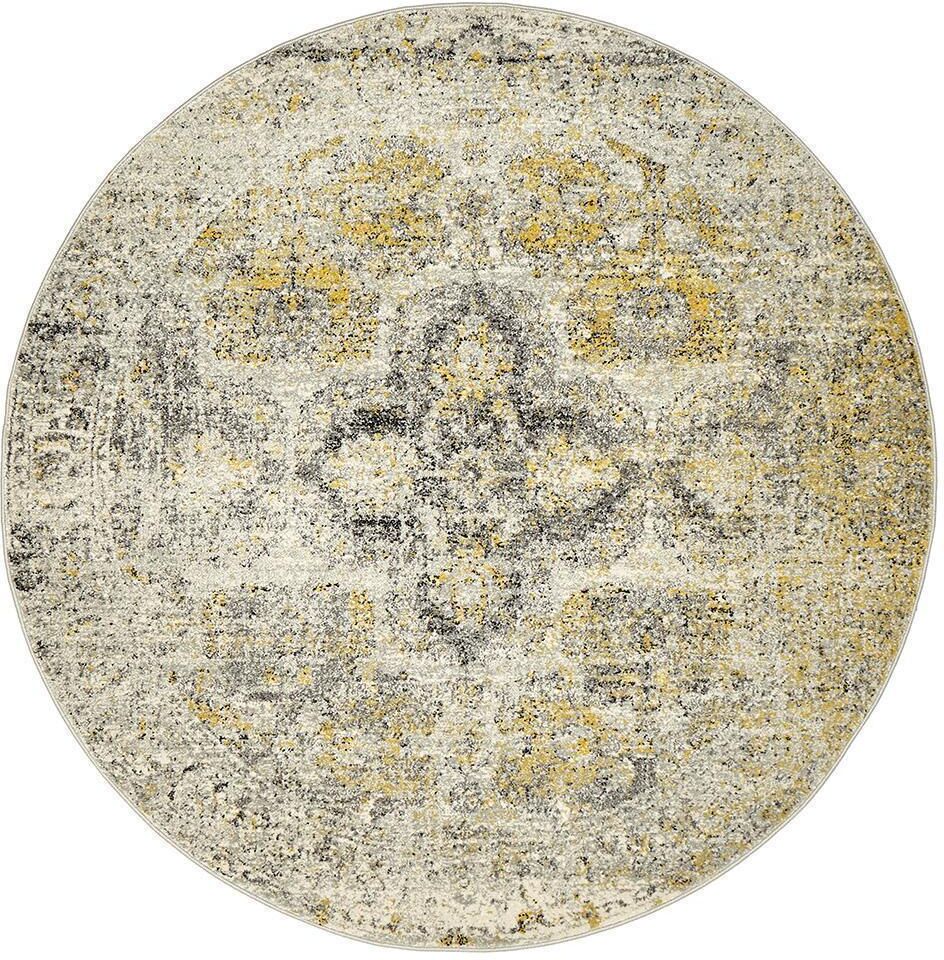 Unbranded Museum Wesley Silver Round Rug