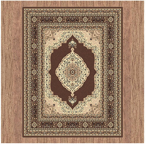 Unbranded Machine Knotted Ruby Brown Rug