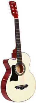 Alpha 38 Inch Wooden Acoustic Guitar Left Handed Natural Wood